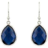 Latelita Women's Petite Drop Earrings Sapphire Hydro Silver in Blue