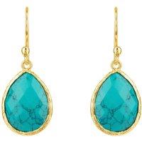 Latelita Women's Petite Drop Earrings Arizona Turquoise Gold in Blue