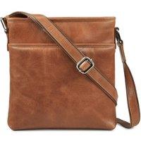 PRIMEHIDE Women's Women's Large Leather Crossbody Bag in Tan