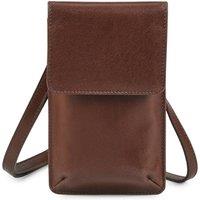 PRIMEHIDE Women's Women's Leather Crossbody Phone Bag in Brown