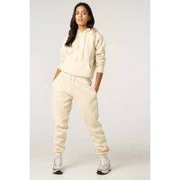 Femme Luxe Women's Hoodie & Joggers Loungewear Set in Cream | Size: 10