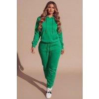 Femme Luxe Women's Hoodie & Joggers Loungewear Set in Green | Size: 6