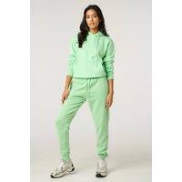 Femme Luxe Women's Hoodie & Joggers Loungewear Set in Light Green | Size: 8