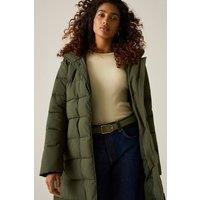 Regatta Women's Hooded Nehiala Quilted Jacket in Khaki | Size: 10