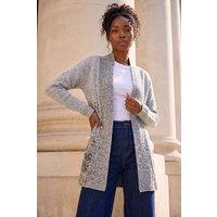 Roman Women's Shimmer Long Cardigan in Grey | Size: 10