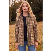 Roman Women's Petite Check Contrast Coat in Green | Size: 8