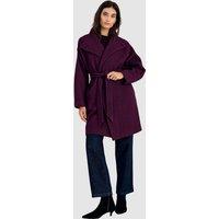 Phase Eight Women's Jennifer Funnel Neck Belted Knit Coat in Aubergine | Size: 10