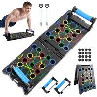 FLAVORA Foldable Push Up Board, 24-In-1 Multi-function in Black | Size: 0-18 m