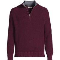 Lands' End Men's Tall Drifter Quarter Zip Jumper in Burgundy | Size: Medium