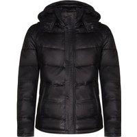 Infinity Leather Men's Puffer Leather Bomber Jacket-Alicante in Black | Size: Medium