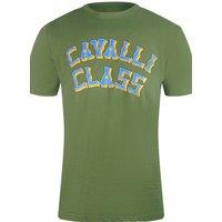 Cavalli Class Men's Short Sleeve Crew T-shirt in Olive | Size: 2XL