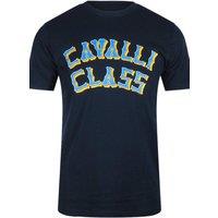 Cavalli Class Men's Short Sleeve T-shirt in Navy | Size: 2XL