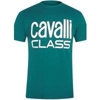 Cavalli Class Men's Short Sleeve Crew T-shirt in Teal | Size: XL