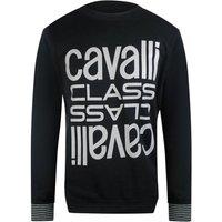 Cavalli Class Men's Multi Logo Black Sweatshirt | Size: 2XL