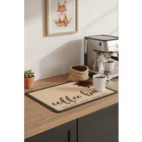 Living and Home Coffee Mat Coffee Bar Suction Pad Drainage Drying Mat Insulation Mat with Rubber Backing in Light Khaki | Size: Medium