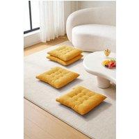 Living and Home Set of 4 Comfortable Square Chair Cushions in Yellow