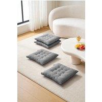 Living and Home Set of 4 Comfortable Square Chair Cushions in Grey