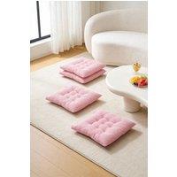 Living and Home Set of 4 Comfortable Square Chair Cushions in Pink