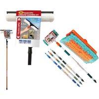 BARGAINS-GALORE 2 In 1 Cleaning Kit 3m & 3.5m Telescopic Brush Conservatory Car Window
