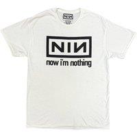 Rock Off officially Licensed Products Nine Inch Nails Now Im Nothing T-Shirt in White | Size: Medium