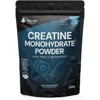 New leaf health Creatine Monohydrate Powder 350g Micronized 70 servings, Workout in Black