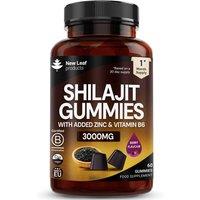 New leaf health Shilajit Gummies + Zinc & Vitamin B6, 3000mg P/S 60 Gummies in Brown