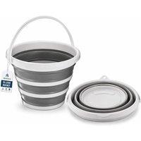 Almineez 10L Collapsible Bucket with Sturdy Handle in Grey