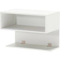 Gymax Floating Nightstand Wall Mounted Bedside Table with Storage Shelves in White