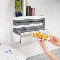 SPETLEK Grey Wall Mounted Cling Film Rack & Kitchen Foil Dispenser | Size: 0.6m2