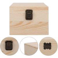 EONLION M-19.5x19.5x10cm Plain Wooden Storage Gift Box Home in Natural | Size: 500mm