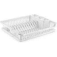 PAWNORA Kitchen Dish Drainer Plate Drying Rack in White