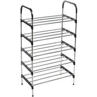 KORVIXA 5Tier Shoe Rack Stand Heavy Duty Sturdy Storage Self Organiser in Black | Size: 100 cm x 100 cm