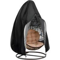 KORVIXA Heavy Duty Hanging Swing Egg Chair Cover in Black | Size: 100 cm