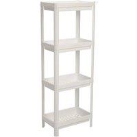 KORVIXA 4-Tier Floor Standing Storage Rack in White | Size: 60 cm x 45 cm