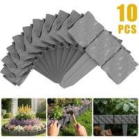 FLAVORA 10PCS Cobbled Stone Effect Garden Lawn in Grey | Size: 100 cm x 15 cm