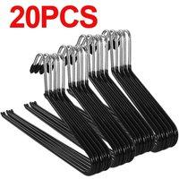 FLAVORA 20PCS Metal Open-End Non Slip Slacks Pant Rack Clothes Trouser Hangers in Black | Size: 100 cm x 15 cm