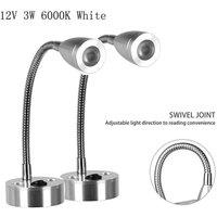 EONLION 2x 12V LED Spot Reading Light Camper in Silver