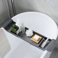 EONLION Grey BATHROOM SHELF STORAGE BATH BRIDGE ORGAINSER TRAY