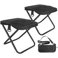 Kelvenix Portable Folding Stool 2 In 1 Portable Folding in Black