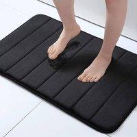 Kelvenix Black 3 x Memory Foam Bath Mat Extra Soft Non-Slip