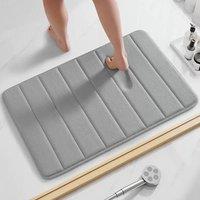 Kelvenix Grey 3 x Memory Foam Bath Mat Extra Soft Non-Slip