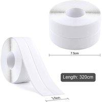 PAWNORA 2 Pack 38mm x 3.2m Waterproof Adhesive Tape Bathroom Kitchen Seal in White