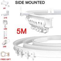 PAWNORA 5M Curtain Silent Track Bay Side Mounted in White