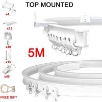 PAWNORA 5M Curtain Silent Track Bay TOP Mounted in White