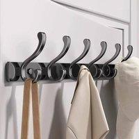 PAWNORA Coat Hook Wall Mounted 6 Rows Up/Down-12 Hooks in Grey