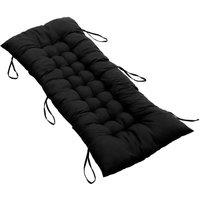 KORVIXA Garden Bench Seat Pad Cotton Cushion 2 Seater in Black | Size: 125 cm x 150 cm