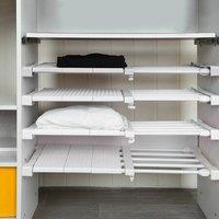 KORVIXA Extendable Closet Shelf Storage Rack Adjustable Cabinet in Warm White | Size: 900mm