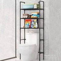 KORVIXA Black Over The Toilet Storage Rack Cabinet | Size: 50 cm x 80 cm