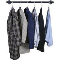 FLAVORA 92CM Industrial Pipe Clothing Rack Wall mounted Clothes Rail in Black | Size: 100 cm x 15 cm