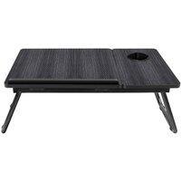 FLAVORA Foldable Laptop Bed Table Lap Standing Desk in Black | Size: 100 cm x 15 cm